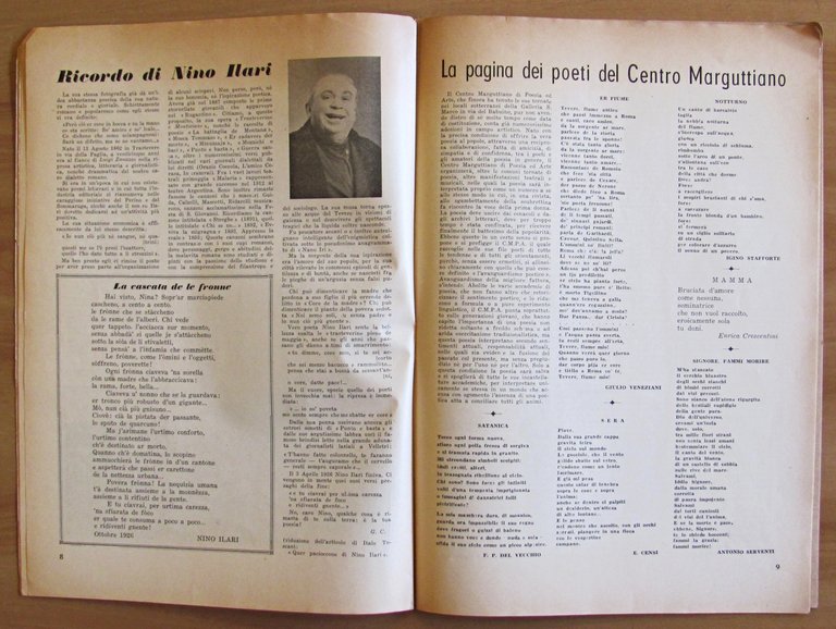 Rivista IL PALATINO Lotto di 6 Fascicoli, 1955 N.1/10 (-N.8) …