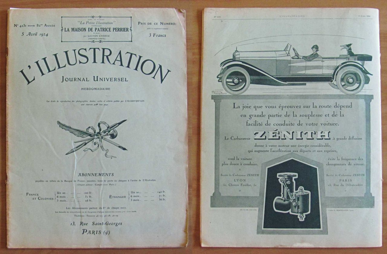 Rivista L'ILLUSTRATION Journal Universel N.4231 - 5 Avril 1924 | Immagine principale