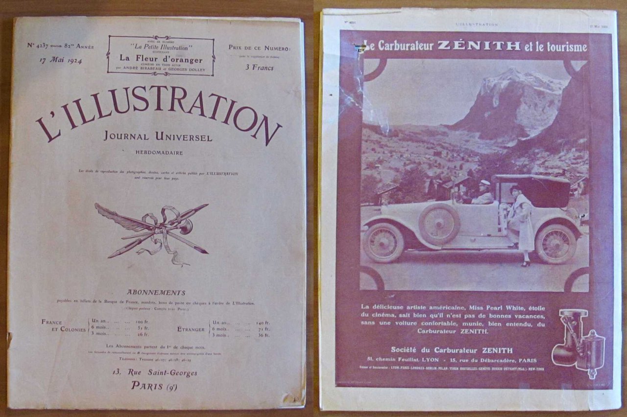 Rivista L'ILLUSTRATION Journal Universel N.4237 - 17 Mai 1924 | Immagine principale
