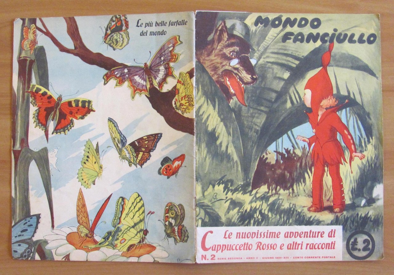 Rivista MONDO FANCIULLO N.2, 1935 - CAPPUCCETTO ROSSO, MARZIANI e …