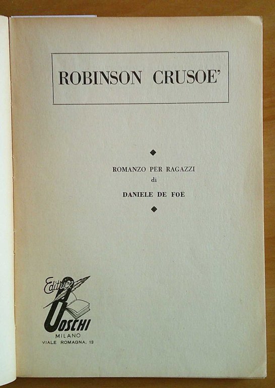 ROBINSON CRUSOE' - Collana Classici della Gioventù, 1959 - ill. …