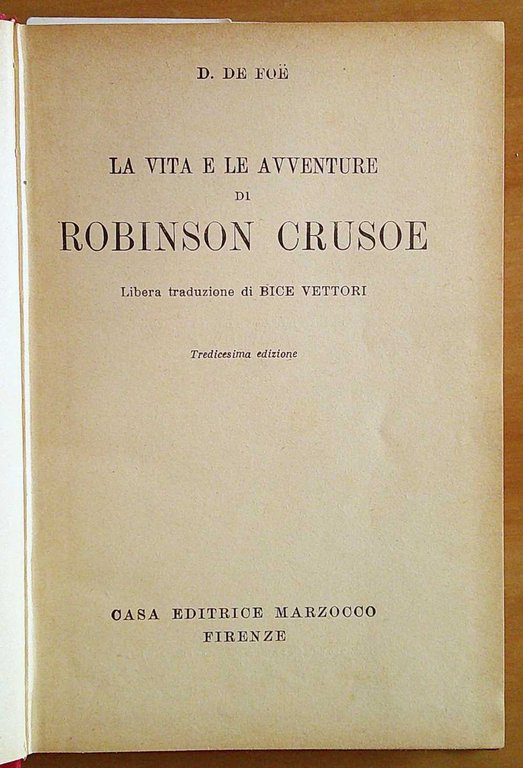 ROBINSON CRUSOE - Collana I Capolavori Stranieri per la Gioventù, …