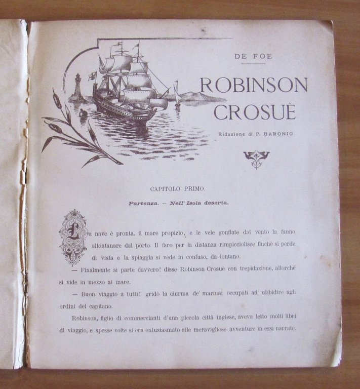 ROBINSON CRUSOE, 1890 ca. con Tavole Cromolitografiche