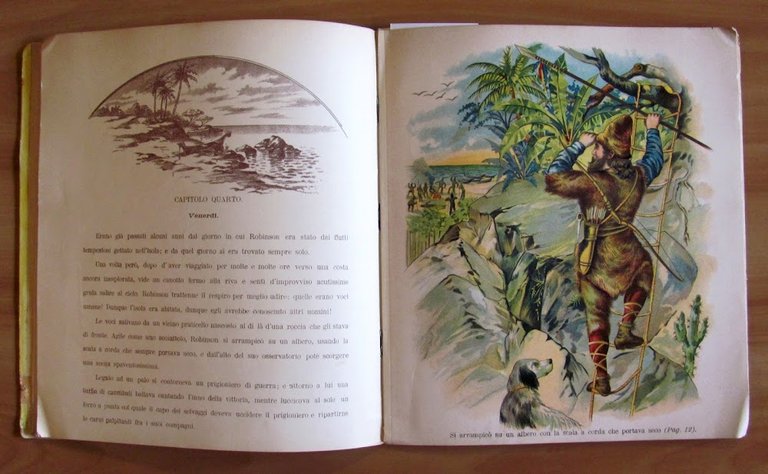 ROBINSON CRUSOE, 1890 ca. con Tavole Cromolitografiche