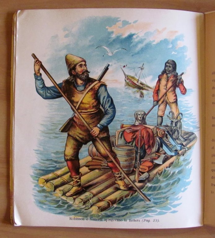 ROBINSON CRUSOE, 1890 ca. con Tavole Cromolitografiche