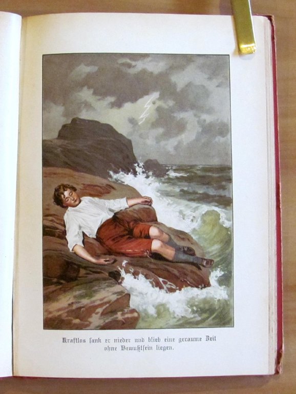 ROBINSON CRUSOE, 1899 Cromolito di Flashar