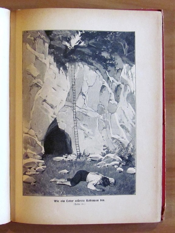 ROBINSON CRUSOE, 1899 Cromolito di Flashar