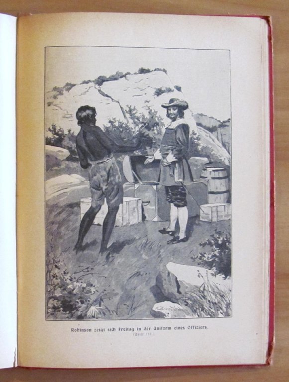 ROBINSON CRUSOE, 1899 Cromolito di Flashar