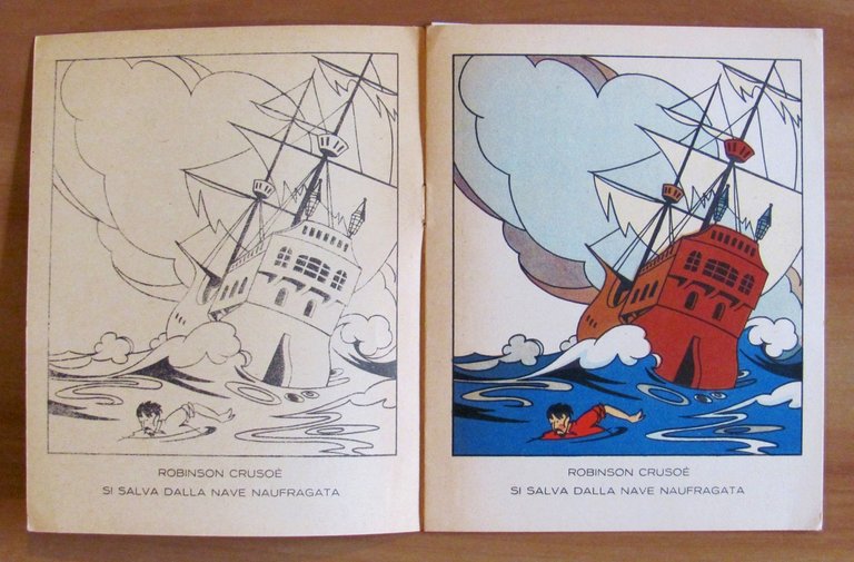 ROBINSON CRUSOE, 1943 - Coll. Favole da Colorare ill. SGRILLI