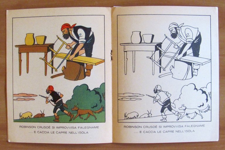 ROBINSON CRUSOE, 1943 - Coll. Favole da Colorare ill. SGRILLI