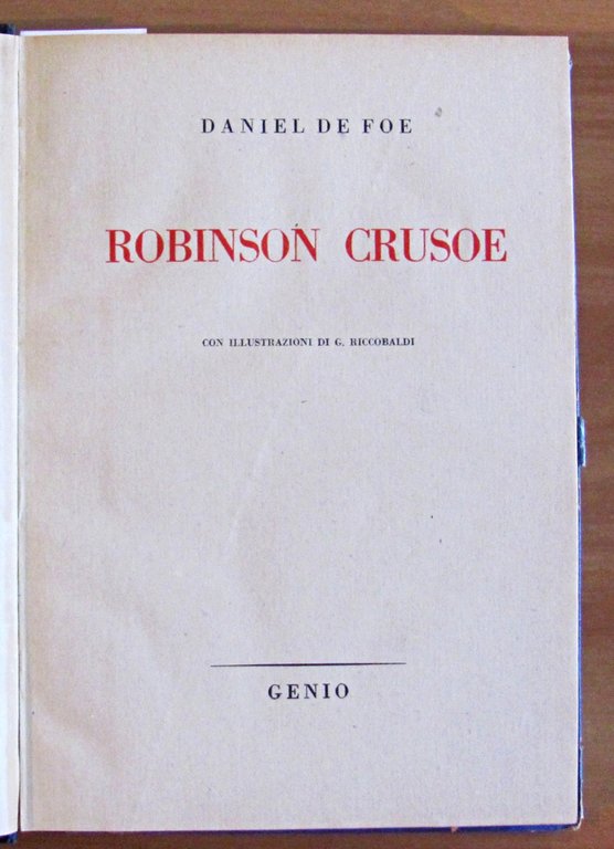 ROBINSON CRUSOE, 1945 - ill. RICCOBALDI