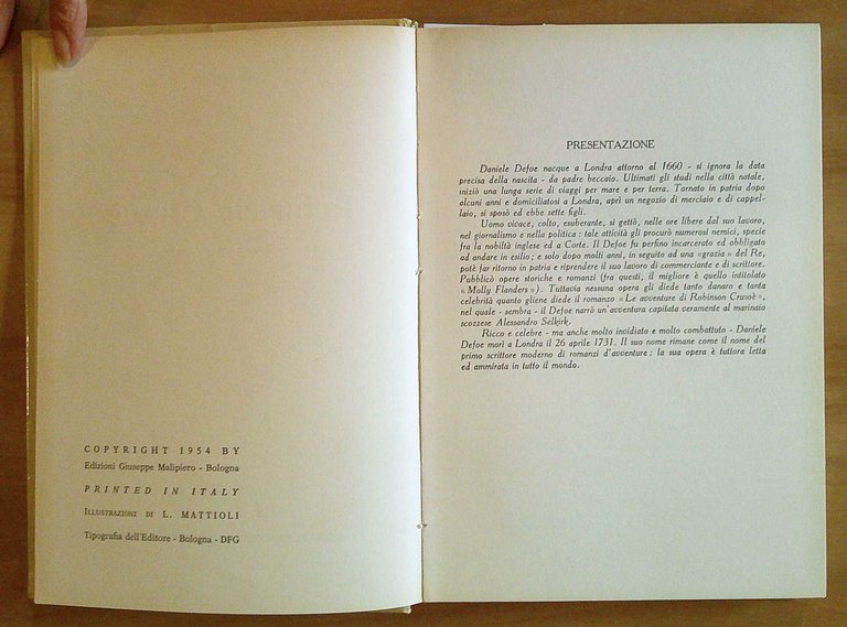 ROBINSON CRUSOE', 1954 - ill. MATTIOLI