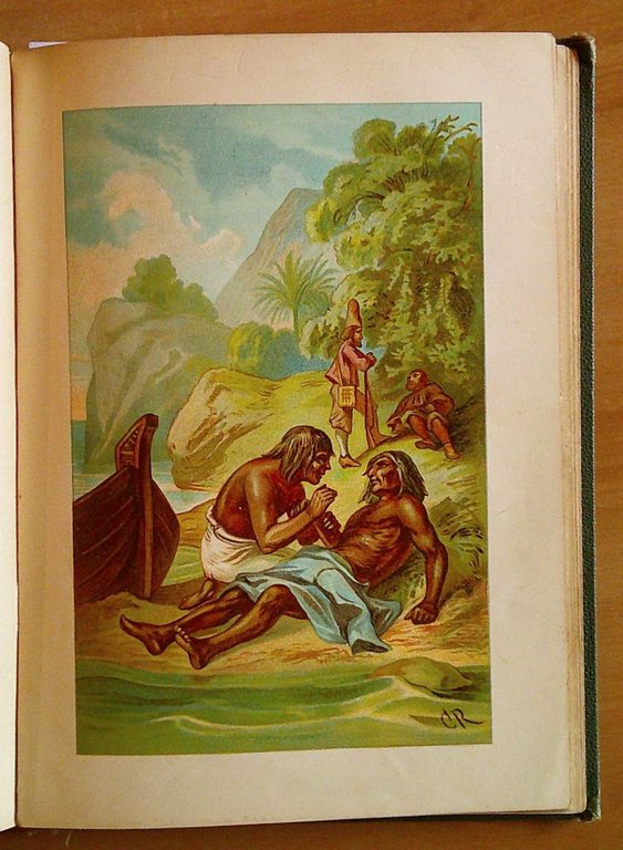 ROBINSON KRUSOE, 1880 circa con 5 Cromolito