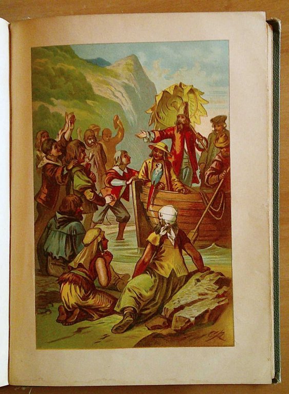 ROBINSON KRUSOE, 1880 circa con 5 Cromolito