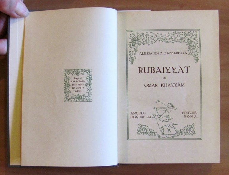 RUBAIYYAT di Omar Khayyam, 1960 in Tirat. Limitata con fregi …