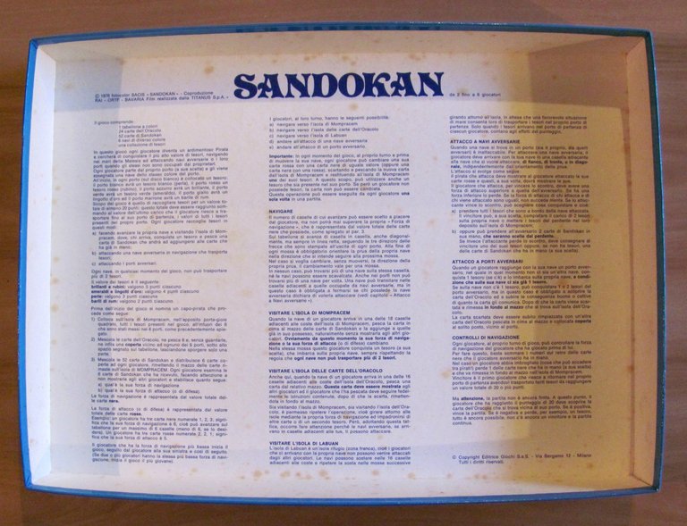 SANDOKAN - Il Gioco dei Pirati, 1976