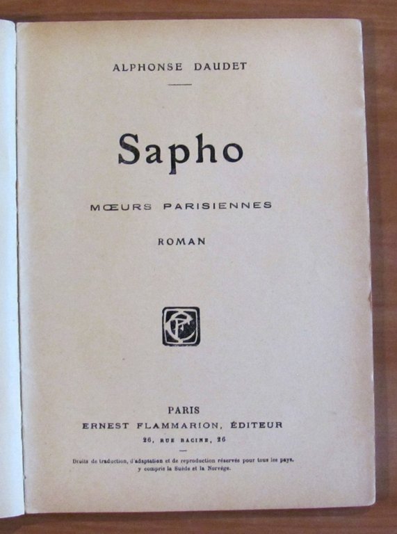 SAPHO Moeurs Parisiennes - Selecte Collection, anni '20