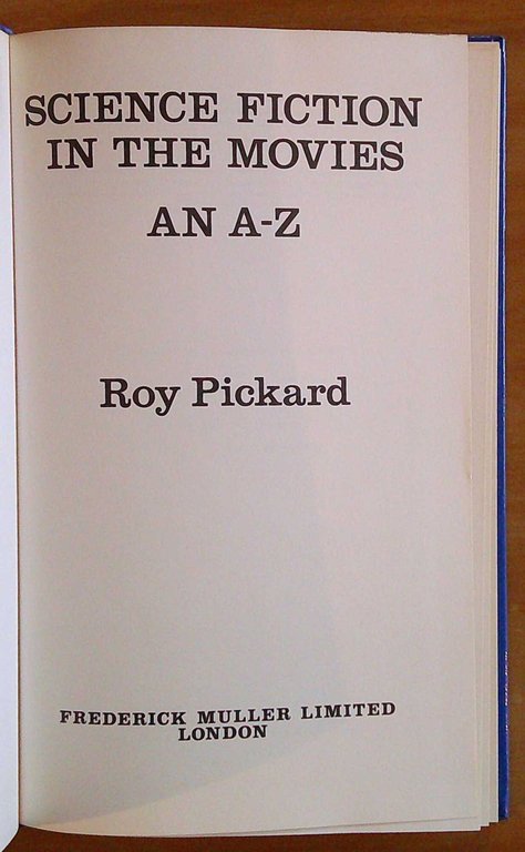 SCIENCE FICTION IN THE MOVIES AN A-Z, 1978