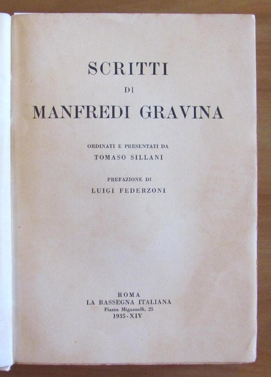 SCRITTI DI MANFREDI GRAVINA