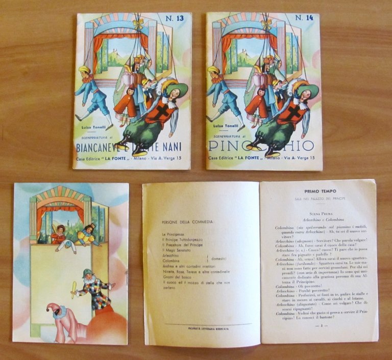 Serie 1/14 COMMEDIOLE con Pinocchio, Cenerentola, Cappuccetto rosso ecc., anni …