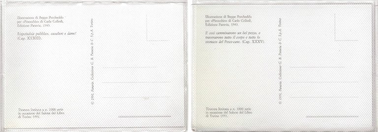 Serie 8 cartoline PINOCCHIO di Beppe PORCHEDDU, 1991 - Tiratura …