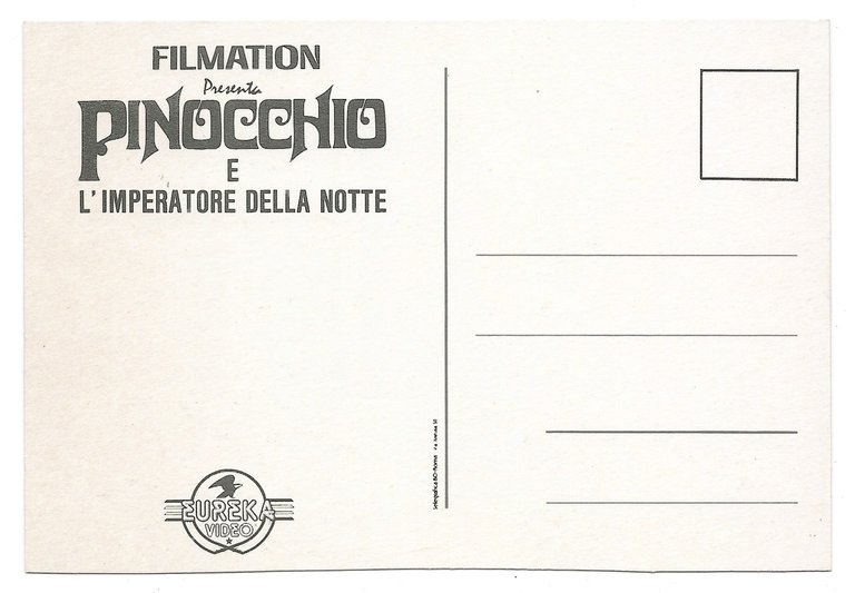 Serie Completa 9 cartoline PINOCCHIO E L'IMPERATORE DELLA NOTTE