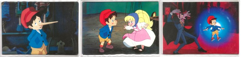 Serie Completa 9 cartoline PINOCCHIO E L'IMPERATORE DELLA NOTTE