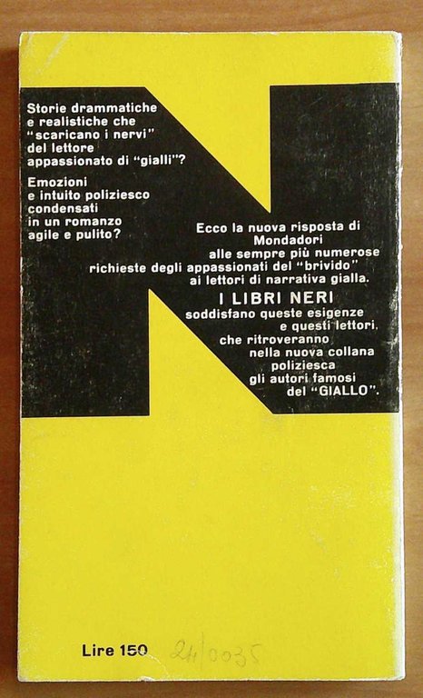 SILENZIO... SI MUORE - Collana I LIBRI NERI, 1961