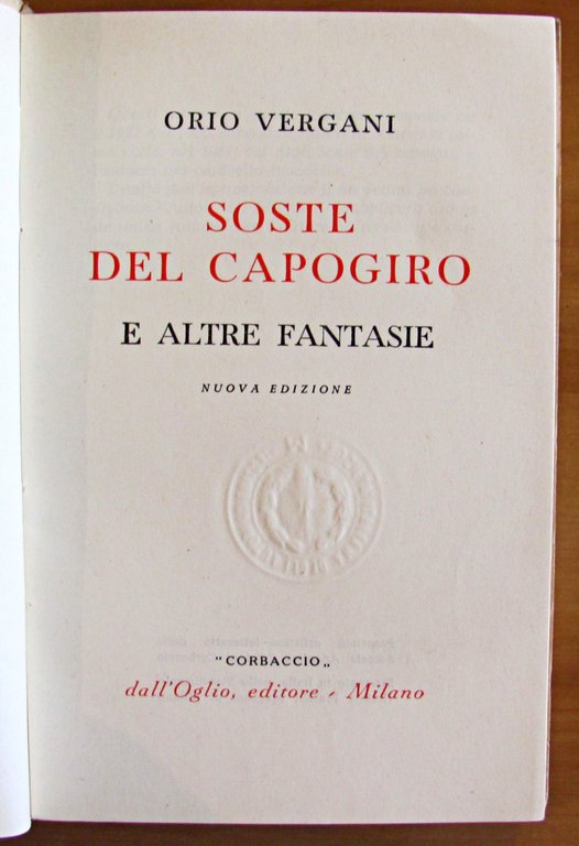 SOSTE DEL CAPOGIRO E ALTRE FANTASIE