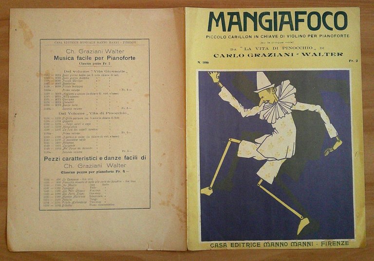 Spartito MANGIAFUOCO, anni '20 Musiche C.G. Walter