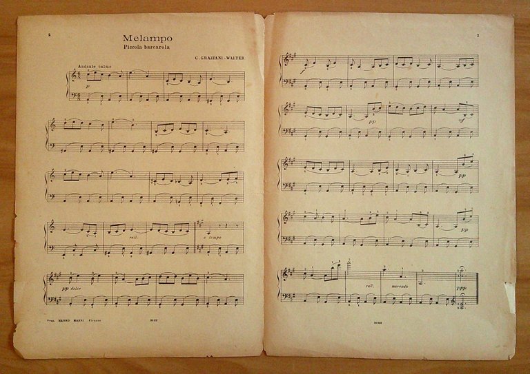Spartito MELAMPO, anni '20 Musiche C.G. Walter