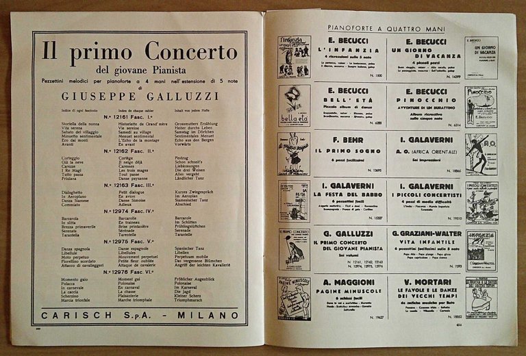 Spartito PINOCCHIO AVVENTURE DI UN BURATTINO, 1963 - Musiche di …
