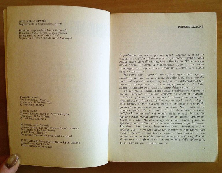 SPIE NELLO SPAZIO - Suppl. Segretissimo, I ed. 1977
