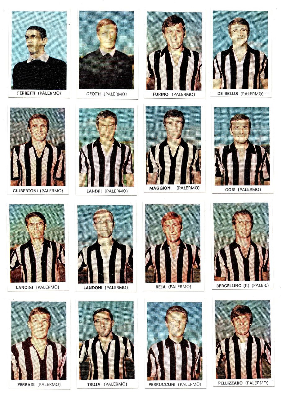 SQUADRA PALERMO - 16 FIGURINE CALCIATORI EDIS, 1968-69 - DA …
