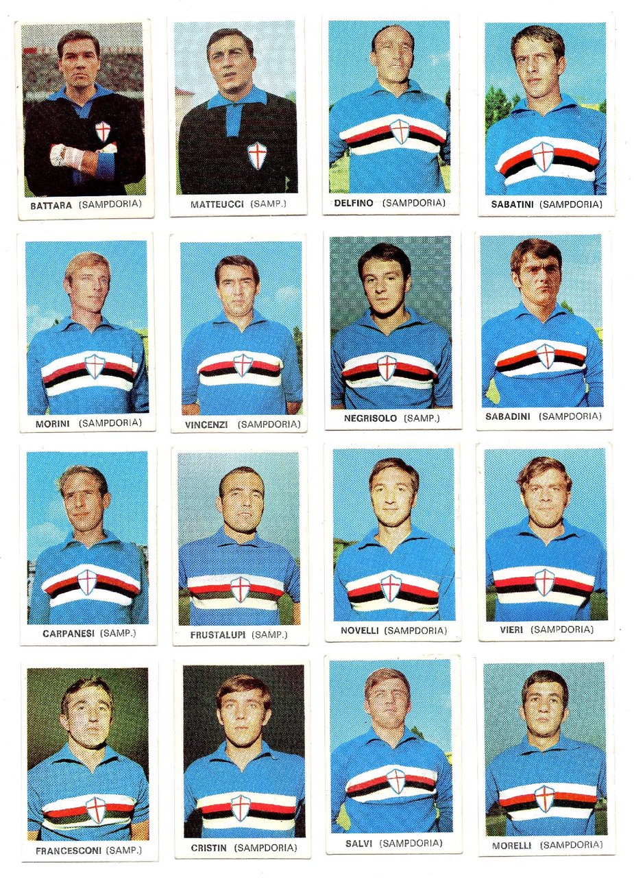 SQUADRA SAMPDORIA - 16 FIGURINE CALCIATORI EDIS, 1968-69 - DA …