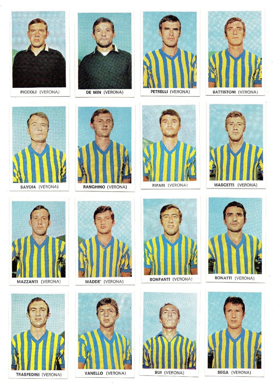 SQUADRA VERONA - 16 FIGURINE CALCIATORI EDIS, 1968-69 - DA …
