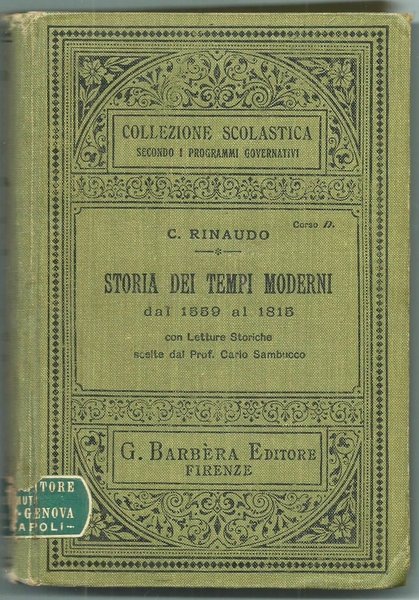 STORIA DEI TEMPI MODERNI DAL 1559 AL 1815 - Collezione …