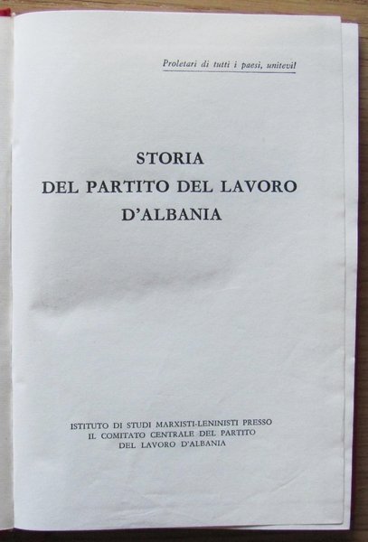 STORIA DEL PARTITO DEL LAVORO D'ALBANIA
