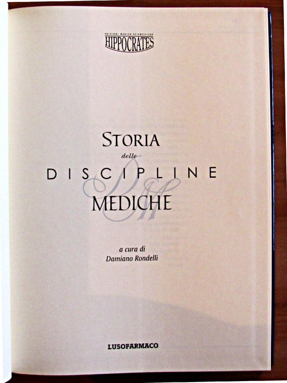 STORIA DELLE DISCIPLINE MEDICHE