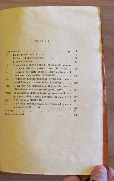 STORIA DI EUROPA nel Secolo Decimonono - I edizione, 1932