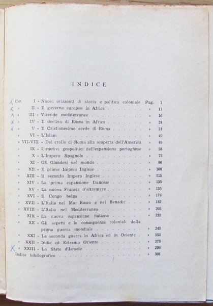 STORIA E POLITICA COLONIALE