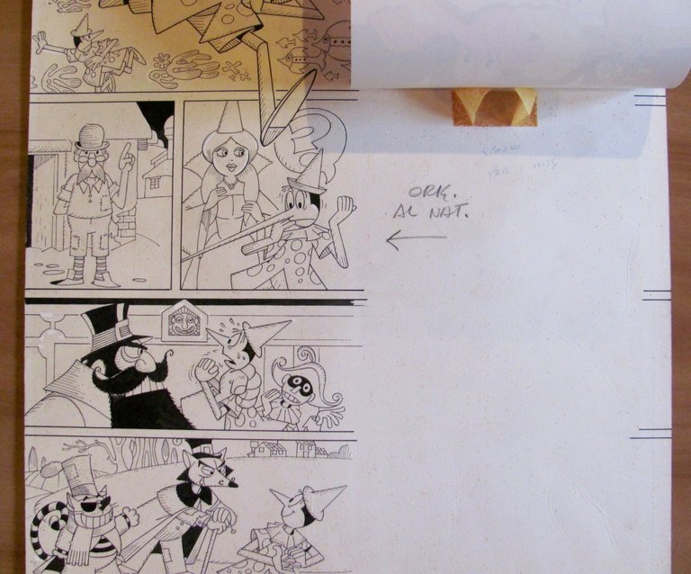 Tavola Originale PINOCCHIO per il Centenario, 1981 - Firmata BOTTARO …