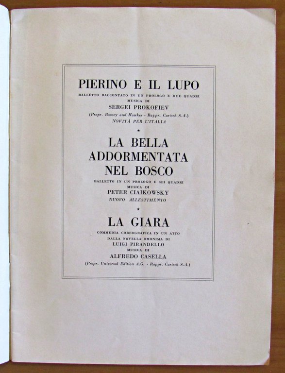TEATRO ALLA SCALA - STAGIONE LIRICA 1949/50 - Pierino e …