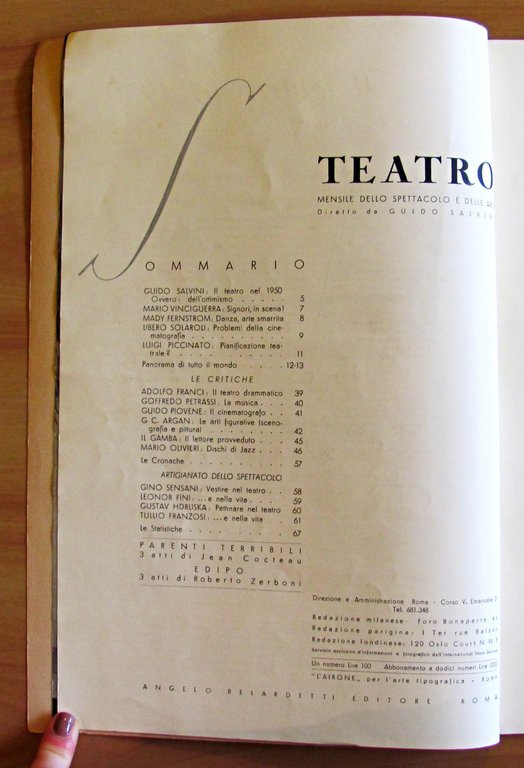 TEATRO MENSILE dello SPETTACOLO e delle ARTI - Feb. 1946 …