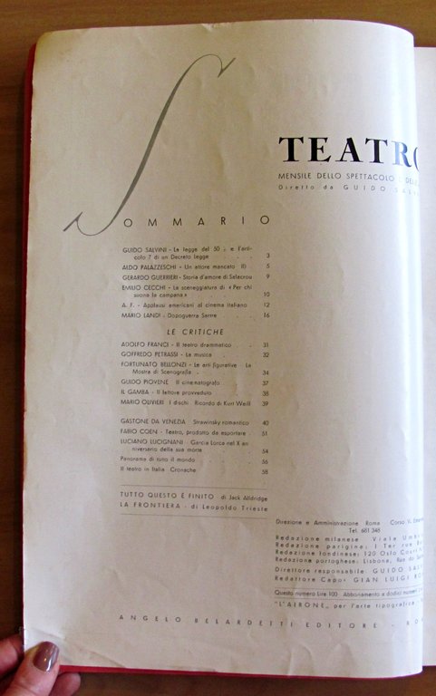 TEATRO MENSILE dello SPETTACOLO e delle ARTI - Giugno 1946 …