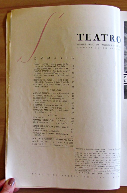 TEATRO MENSILE dello SPETTACOLO e delle ARTI - Marzo 1946 …