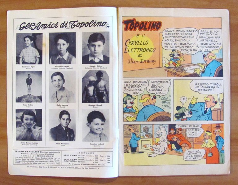 TOPOLINO E IL CERVELLO ELETTRONICO - Albo d'Oro N.28, 1953