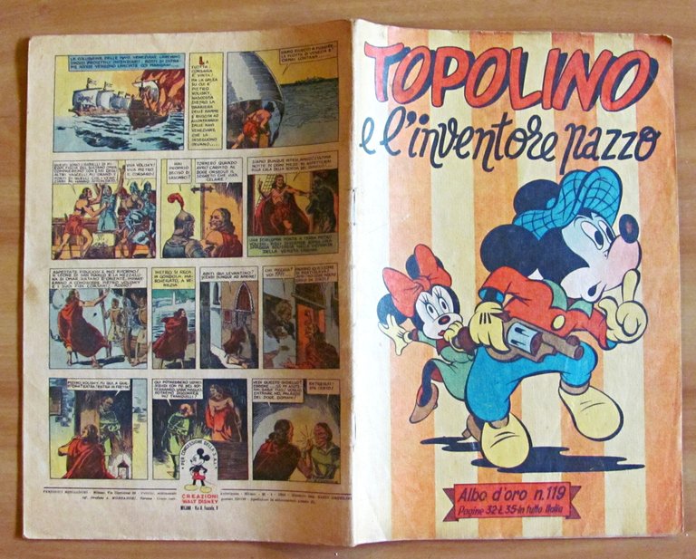 TOPOLINO E L'INVENTOPRE PAZZO - Albo d'Oro N.119, 1948