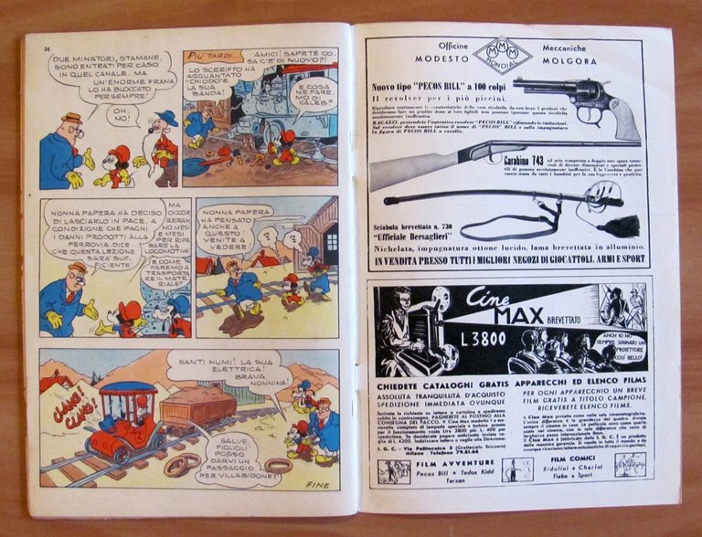 TOPOLINO E LA FERROVIA TOCCAFERRO - Albo d'Oro N.33, 1955