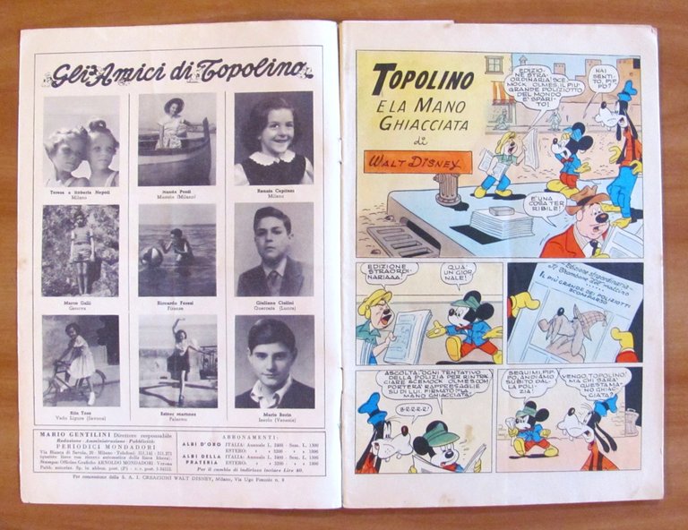 TOPOLINO E LA MANO GHIACCIATA - Albo d'Oro N.5, 1953
